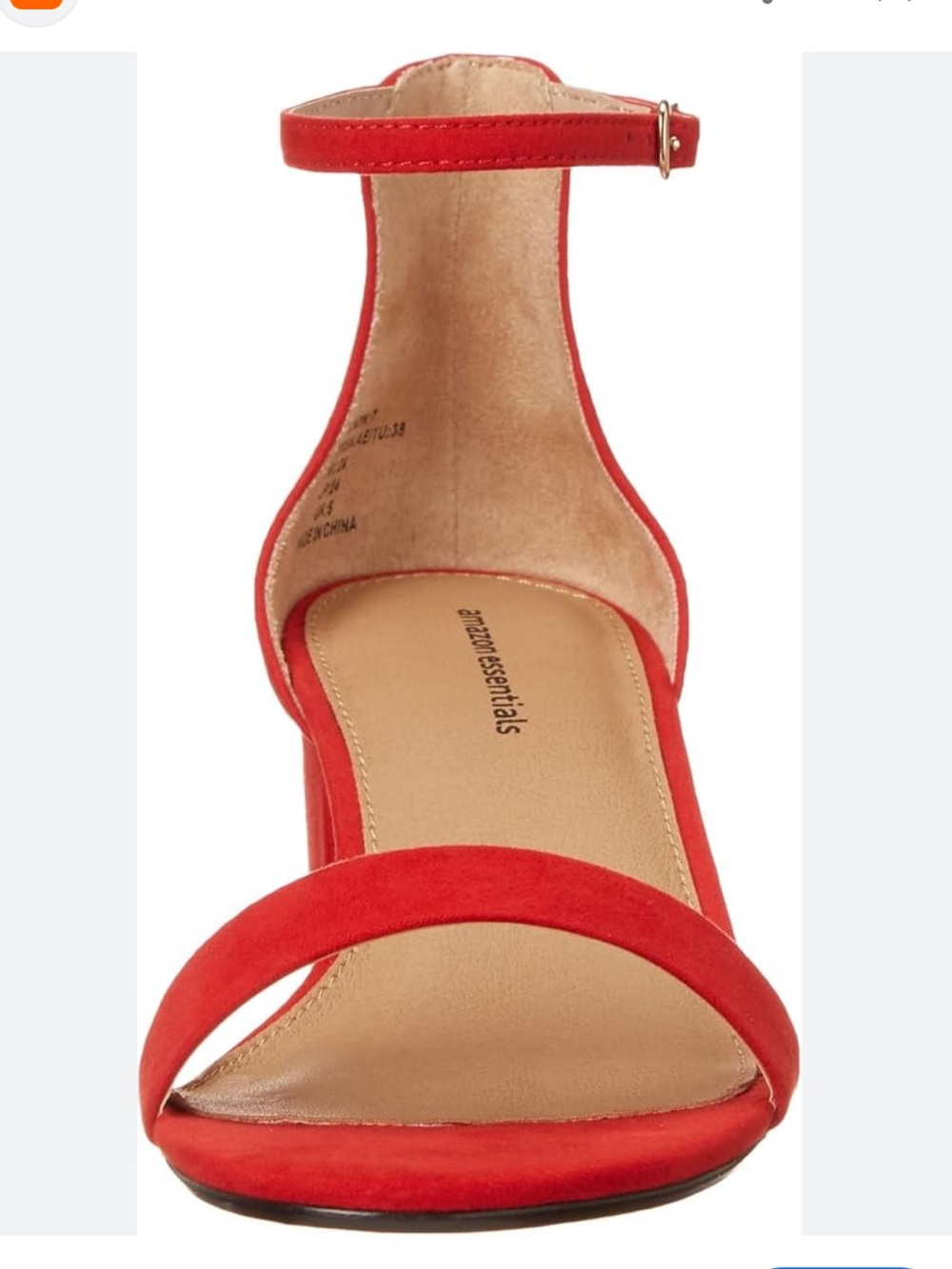 Amazon Essentials Red Open-Toe Ankle Strap Heels size 10.5 new